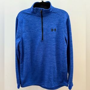 UNDER ARMOUR Men’s Size M Coldgear Blue Fleece 1/2 Zip Loose Fit